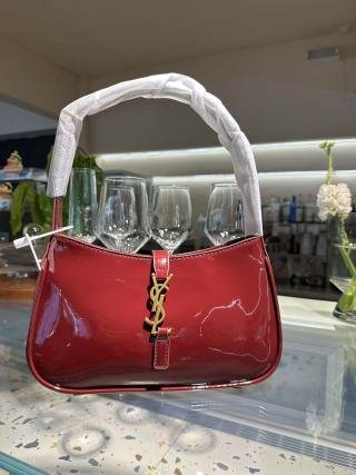 حقيبة YSL كتف برغندي مع علبة وشهادة الماركة