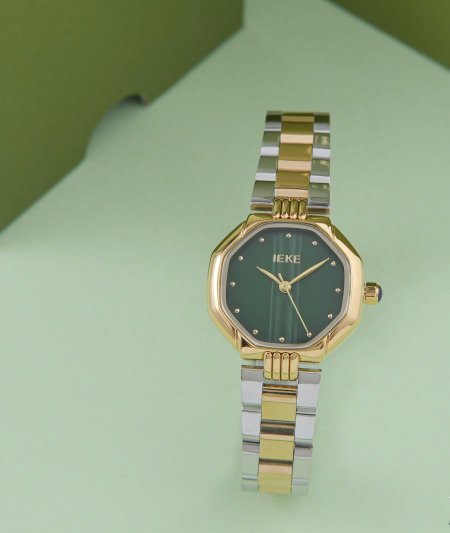 ساعة IEkE مكس اخضر ثماني سادة مع علبة وكيس الماركة